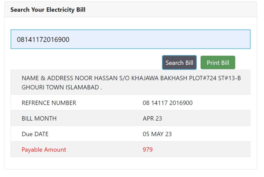 Electricity Bill Check